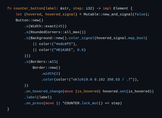 Counter button example