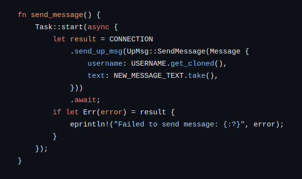 Send message example